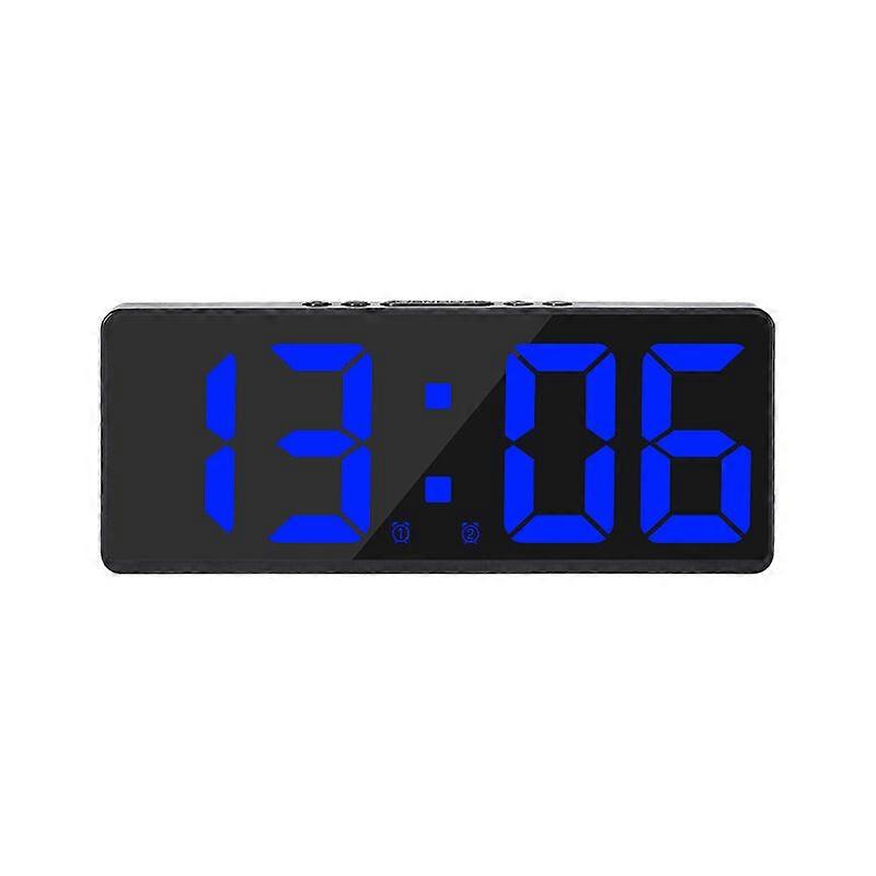 Large Smart Digital Wall Clock APP Control Time/Date/&Sound Activate & Countdown Function Stepless Brightness & Volume Alarm with Snooze Function - Bl