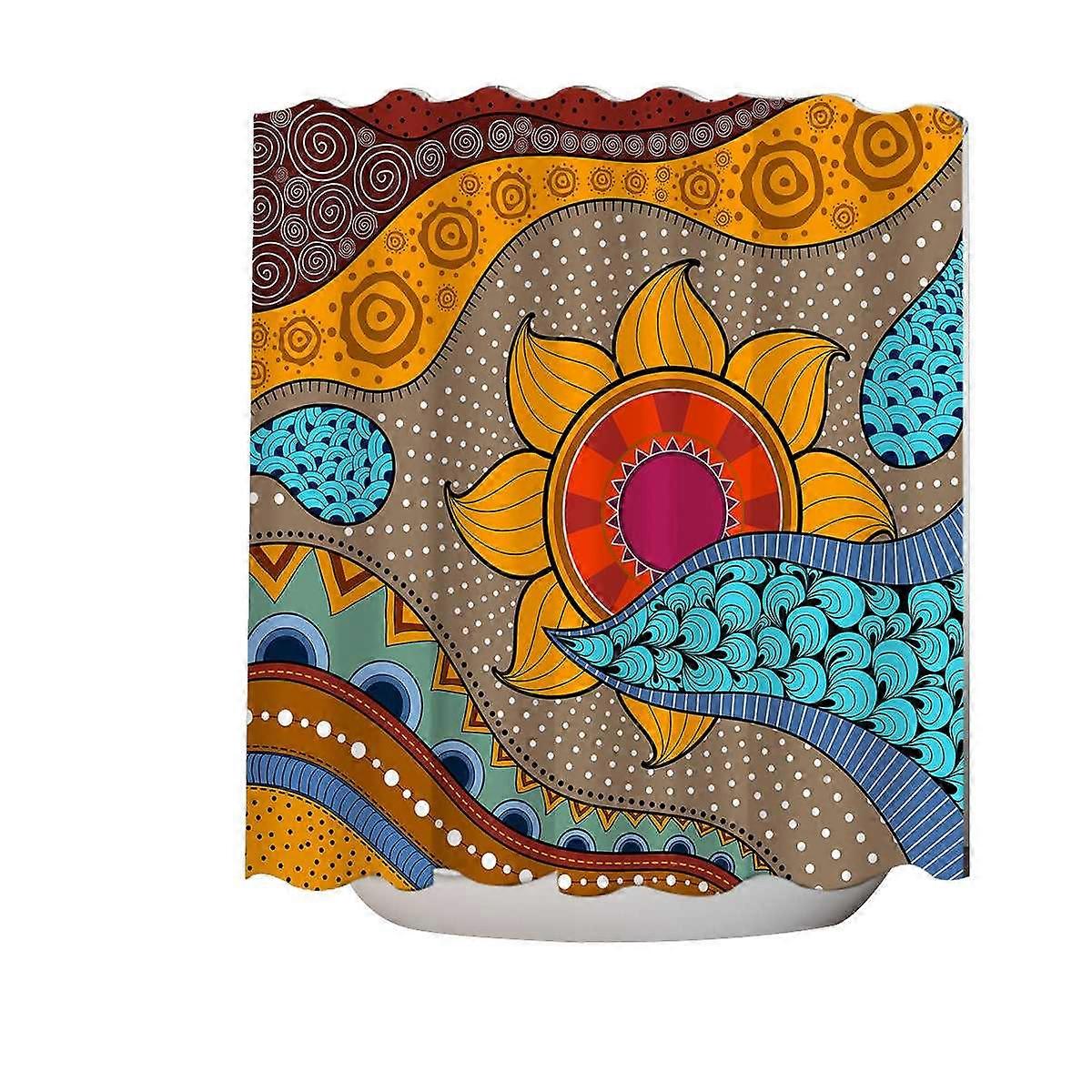Multi Colored Oriental Art Shower Curtain