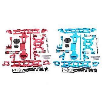 2 Set Rc Car Full Upgrade Spare Parts Metal C Steering Cup Swing Arm Central Drive Shaft red & Blue