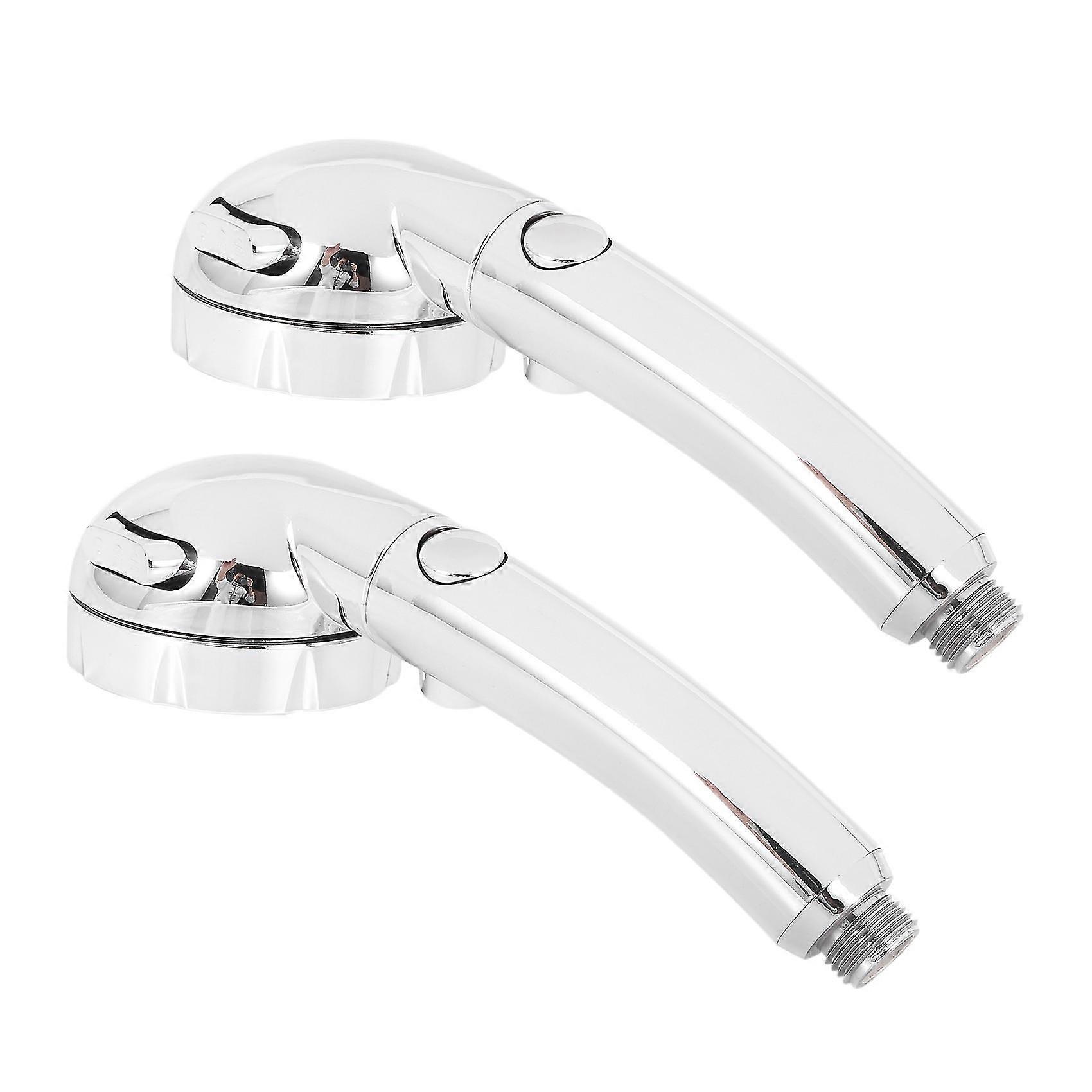 4x Handheld Shower Head High Pressure Chrome 3 Spary Setting With On/off Pause Switch Water Saving