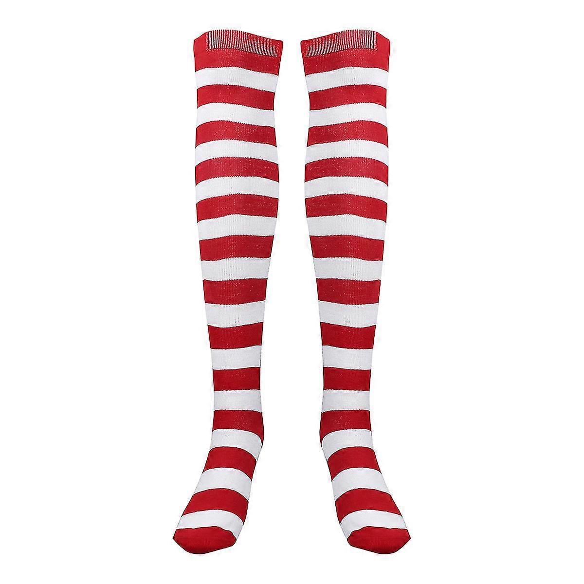 Damen Gestreifte Socken Rot Weiß Gestreifte Strümpfe Rot Weiß Strümpfe Die Kniestrümpfe