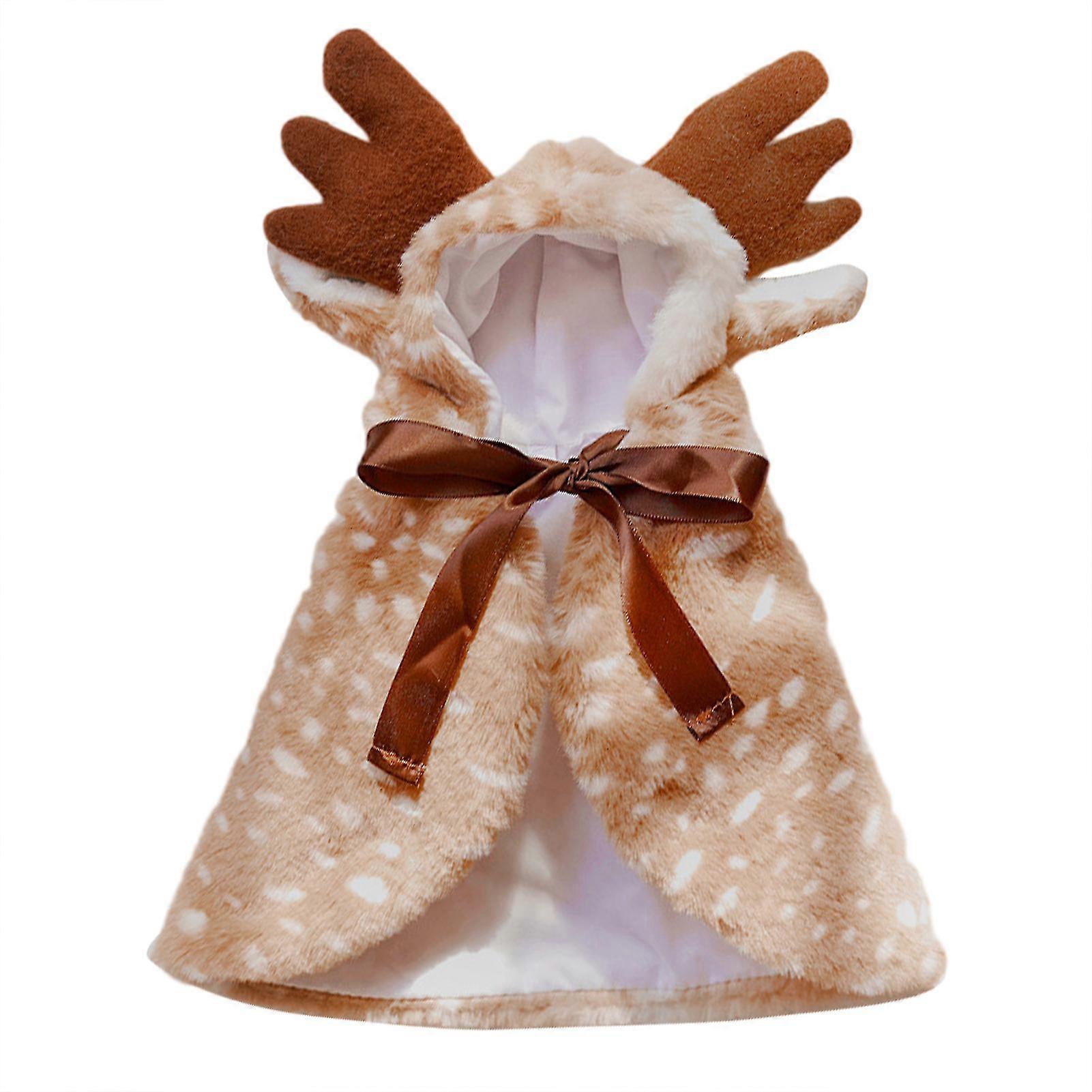Winter Cute Elk-shape Cloak For Pets Soft Breathable Dog Costume For Small Dog Cat