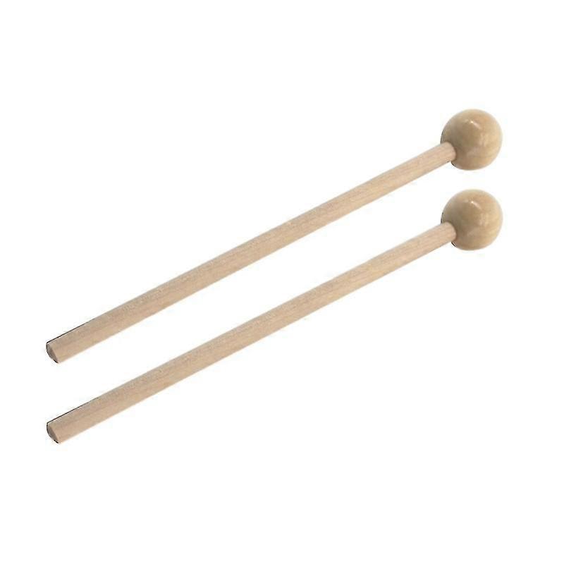 2pcs Ethereal Drumstick Wood Handle Drum Mallet Stick Round Head Drum Sticks