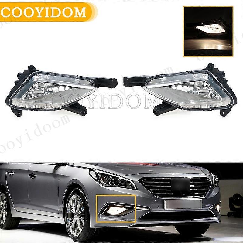 Car fog lamp driving light daytime running light DRL Fog Lamp Front bumper Fog Light For Hyundai Sonata 2015 2016 2017