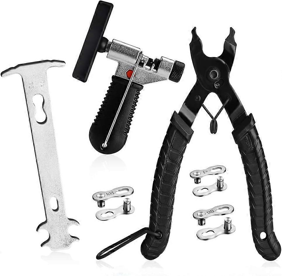 Bike Link Plier + Chain Breaker Splitter Tool + Chain Checker + 3 Pairs Bicycle Missing Links  Bike Link Opener Closer Plier Chain Cutter Connector We