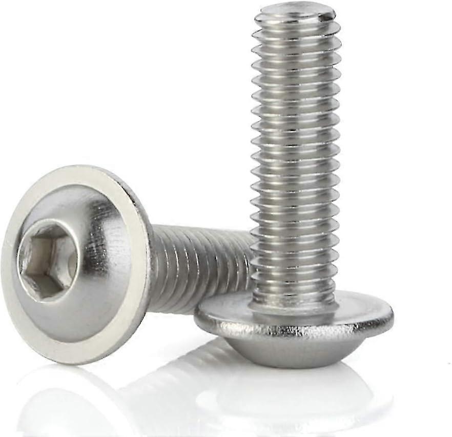 New ModelsM4-0.7 X 8mm Flanged Button Head Socket Cap Screws, Stainless Steel 18-8 (304), Full Thread, Allen Socket Drive, 50 Pcs
