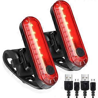 LED Bike 2 Pack Ultra USB Ricaricabile ycle lights proof Bike Back per casco da ciclismo Avviso di sicurezza Strobo 4 opzioni di modalità