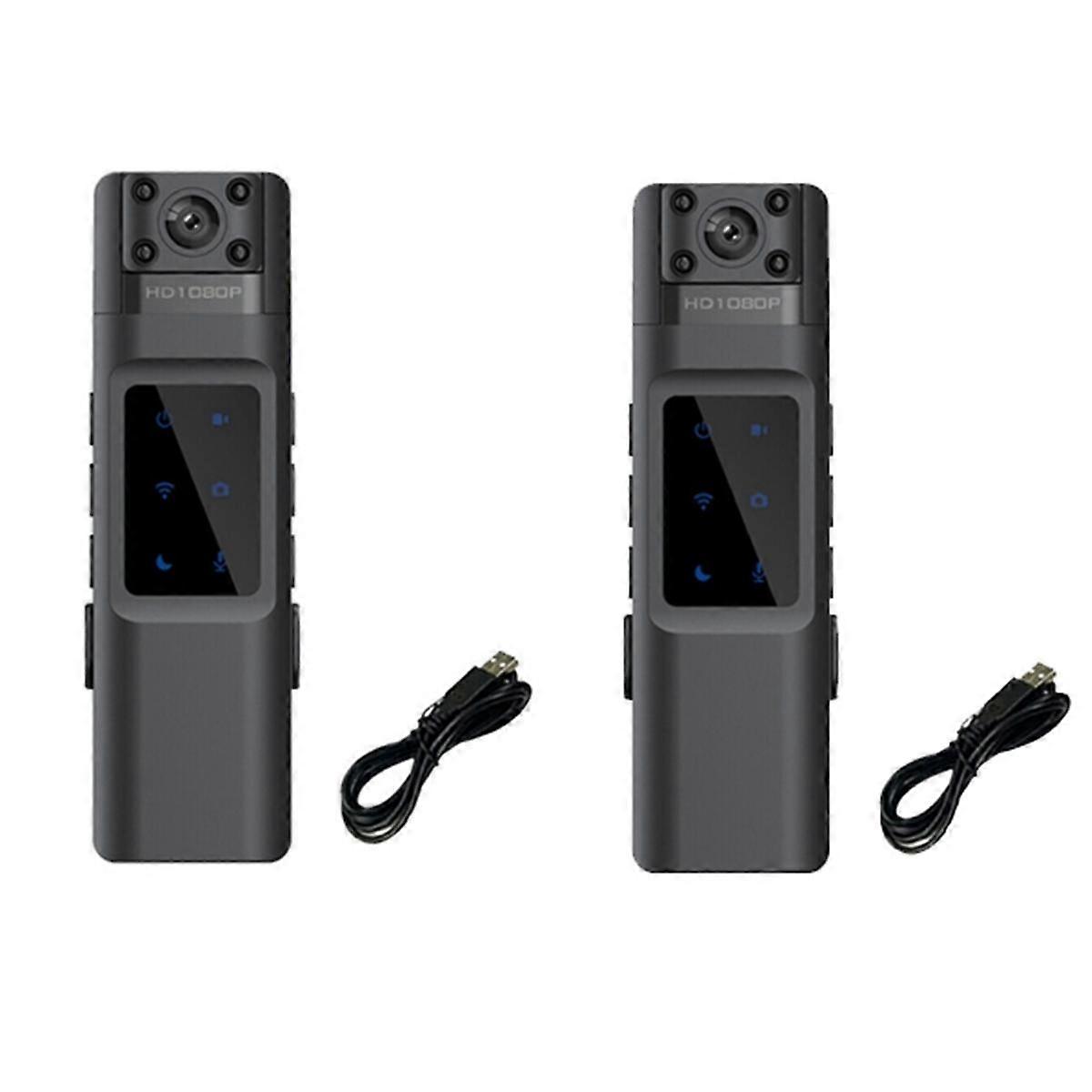 2 Pcs HD 1080P Mini Camera, Convenient Back Clip Night Vision Recorder, Portable Wearable Video Rec