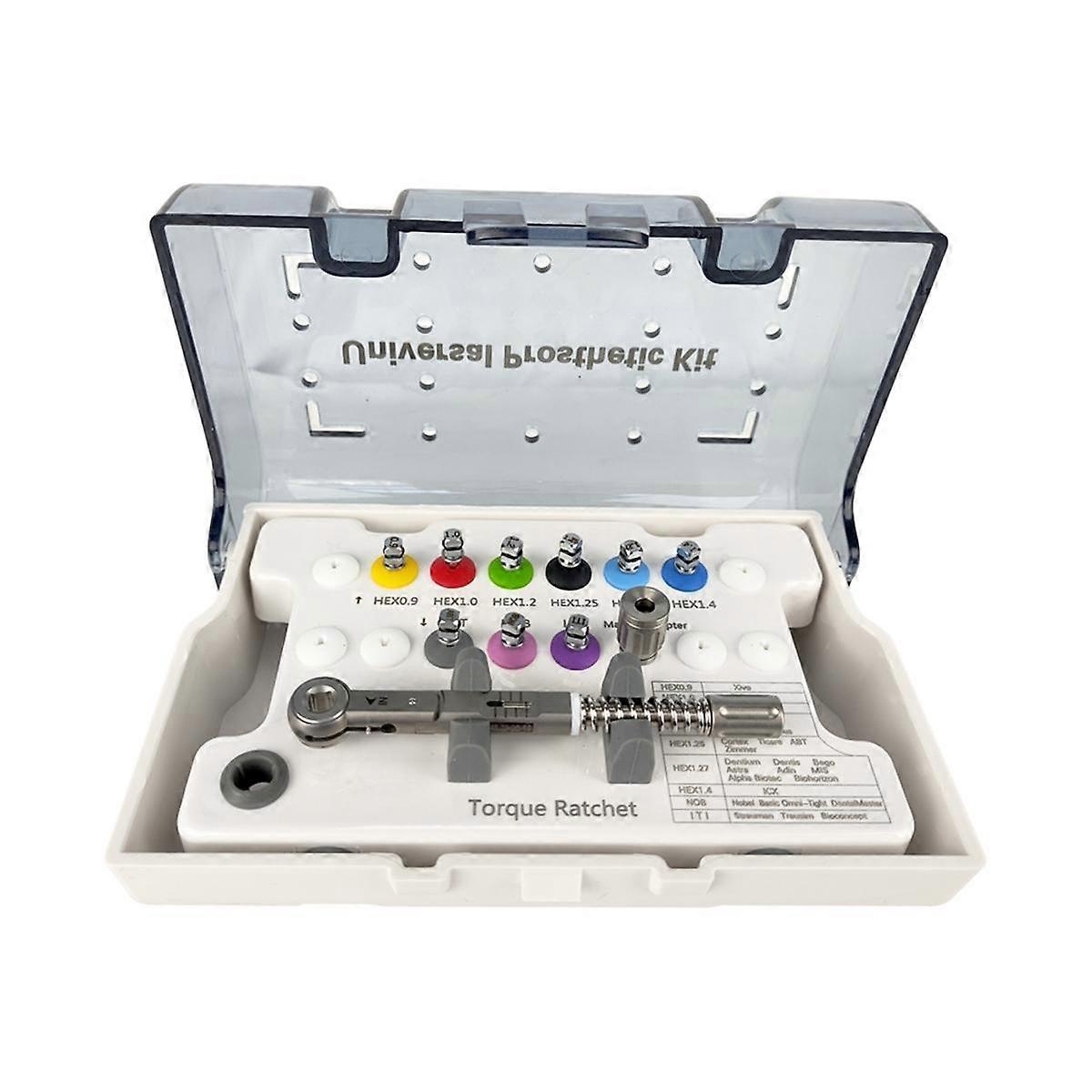Dental Implant Kit, Universal Denture Torque Wrench Restoration Tool Set, Removable/Fixed Implant R