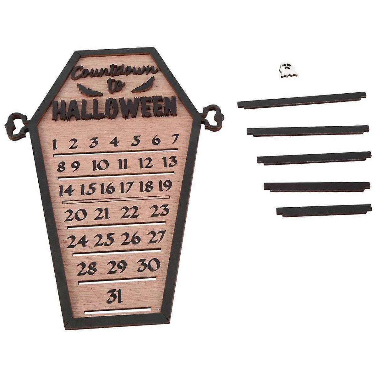 Halloween Countdown Calendar DIY Mobile Blocks/Numbers, Wooden Countdown Signs Decorated Halloween