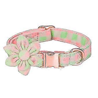 Hondenhalsband Riem Bloem Verstelbare Katoenen Hondenhalsband Veiligheid Zachte Halsband Meisje Hondenhalsband Bloem