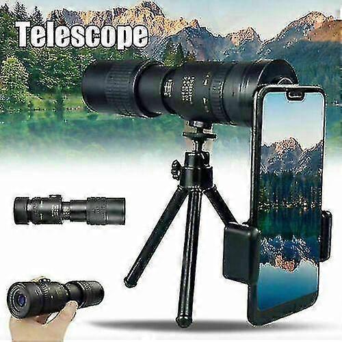Hmwy-(monocular Only) 4k 10-300x40mm Super Telephoto Zoom Monocular Telescope With Bak4 Prism Lens