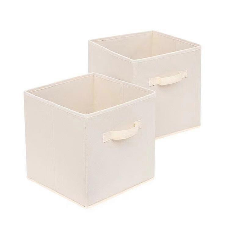 Dww-set Of 2 Folding Storage Cubes, Beige