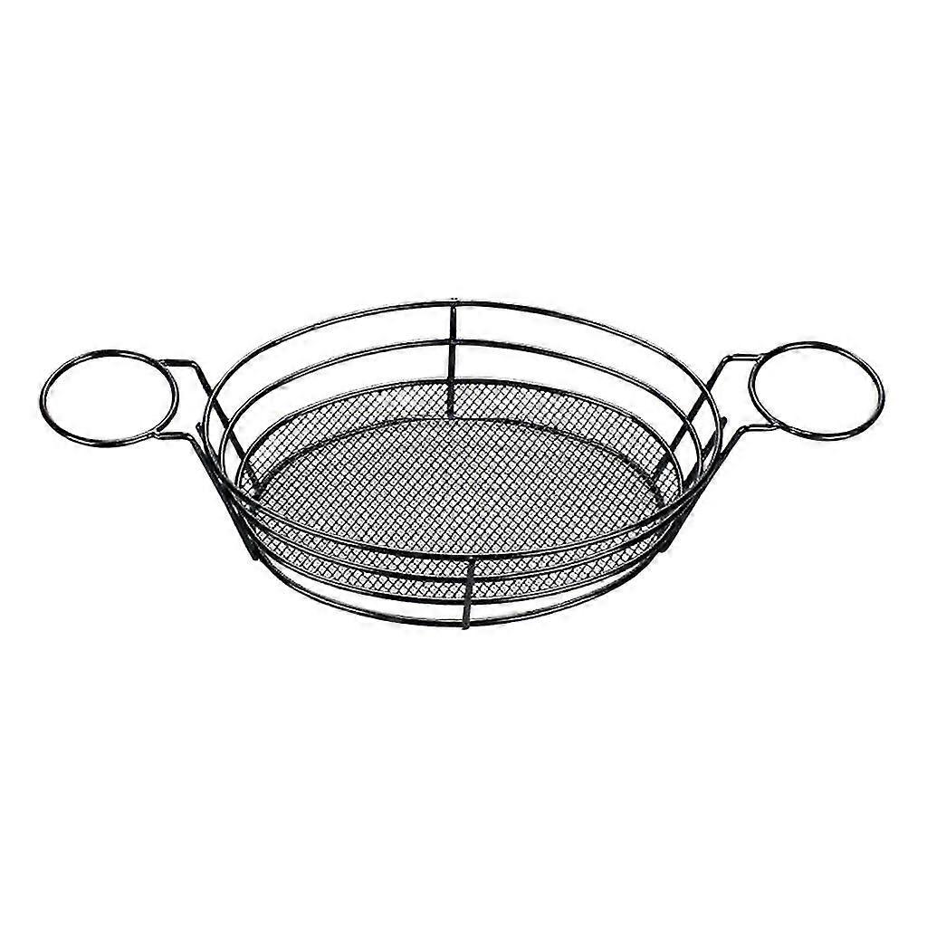 Oval Black Food Basket For Chip Fries & Burger Serving Basket 21.5x15x6.5cm