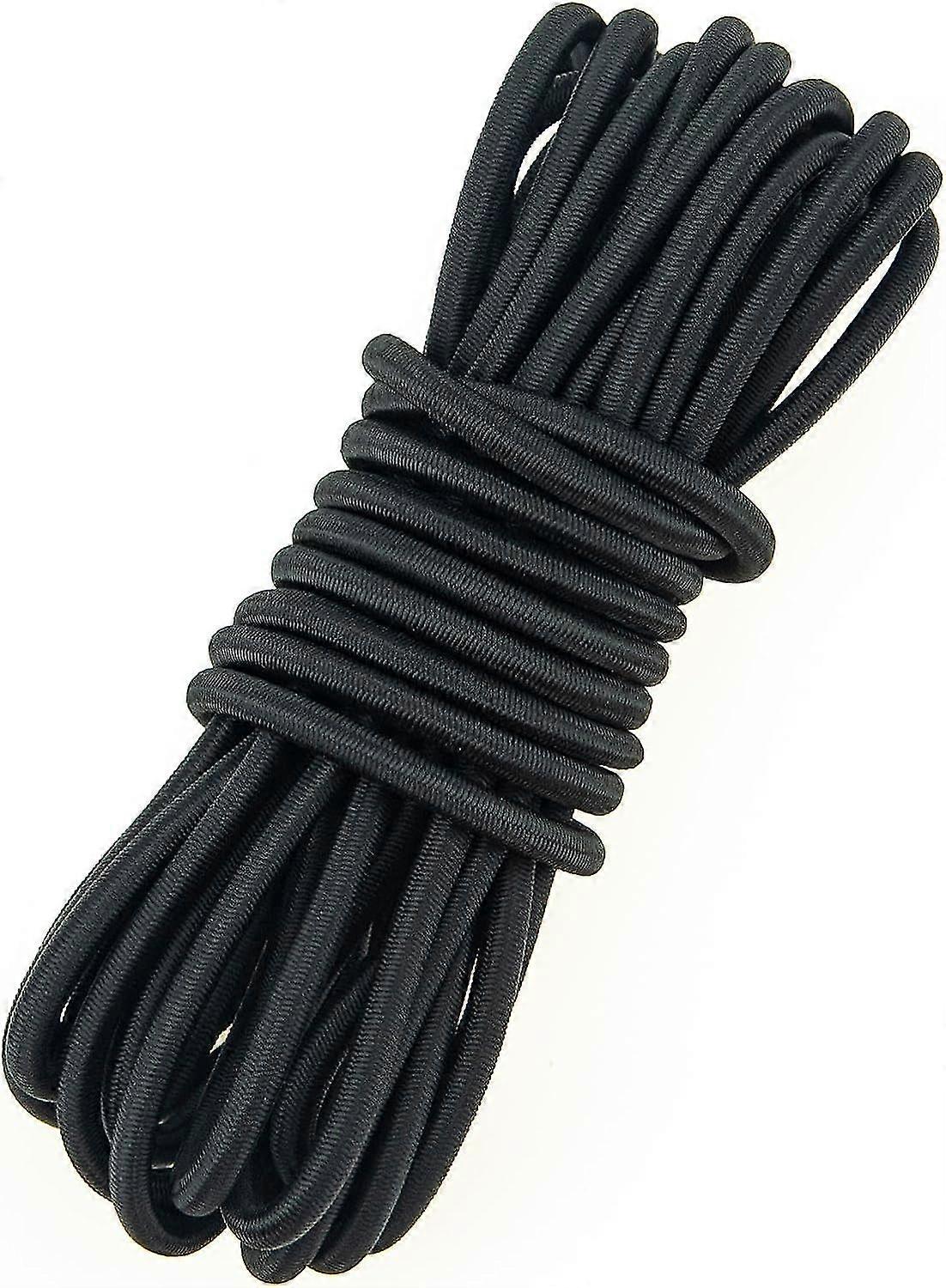 Fantasyon 4mm sort elastisk snor 10 meter 4mm elastisk snor elastiksnor rund elastisk snor bungee reb multifunktionel snøre elastisk til ryg j