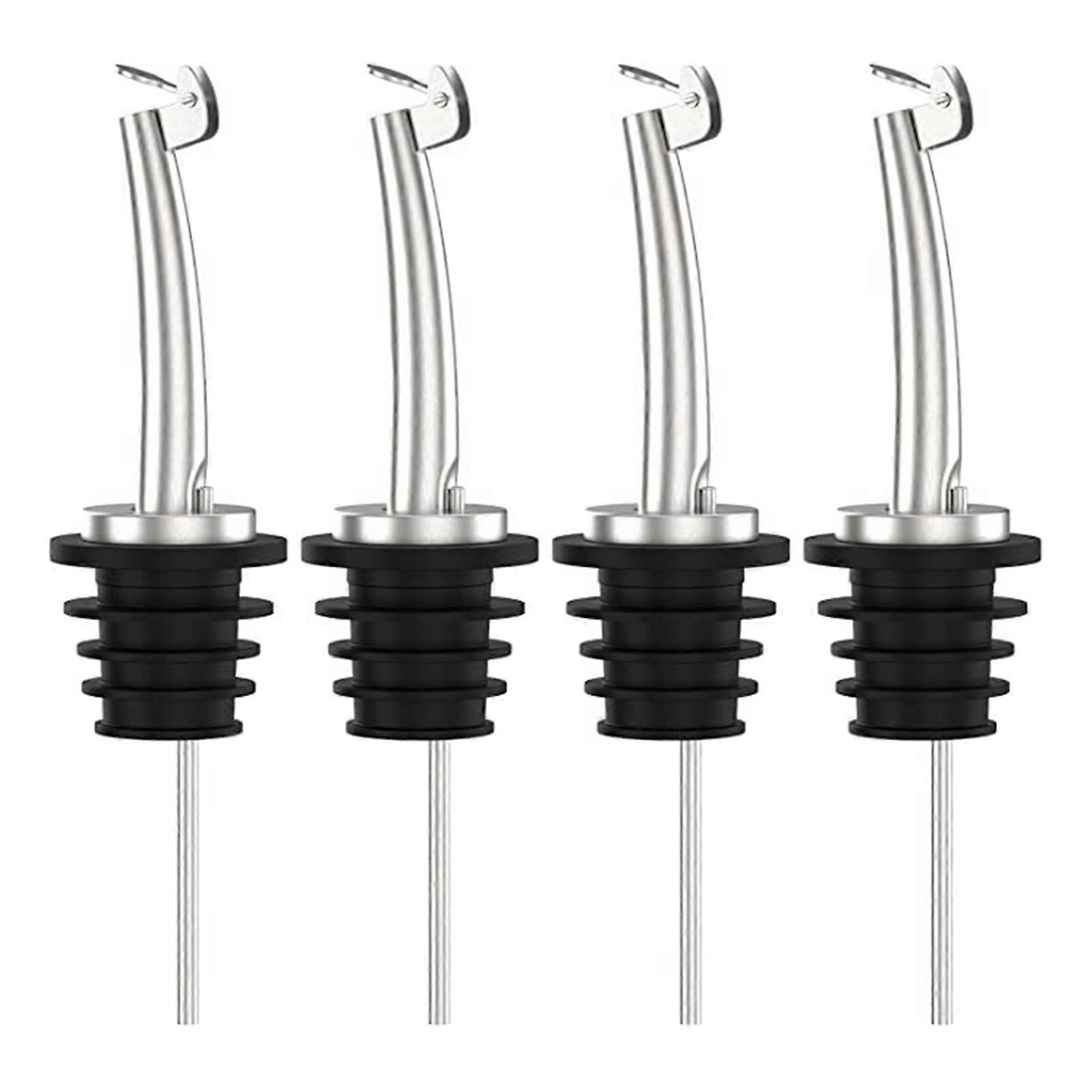 4Pcs Wine Pourers Multi-purpose Reusable Leakproof Food Grade Easy Clean Liquor Pouring Device with Cap Oil Spout Liquor Bottle Pourers Bar Accessorie