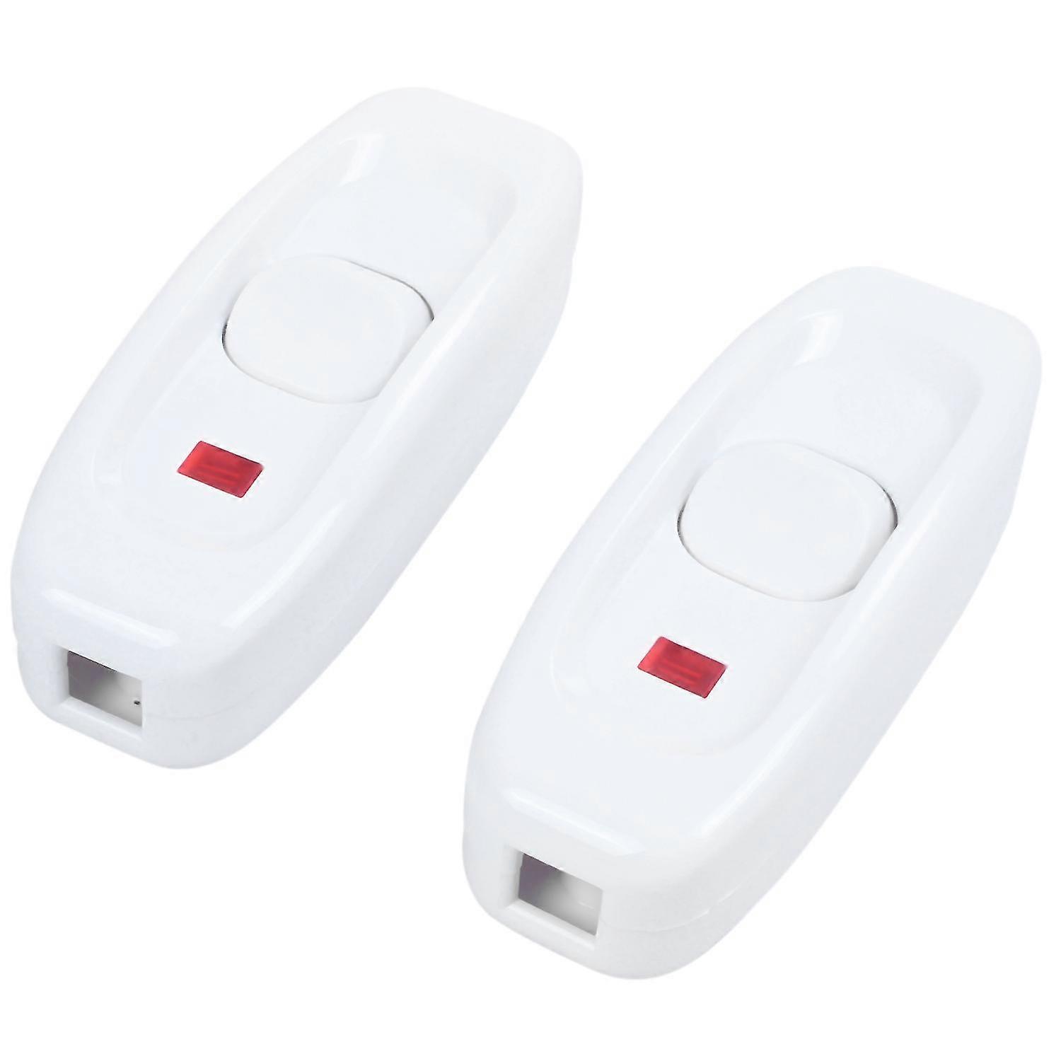 2pcs Ac 250v 10a On/off Button Electric Control In Switch White