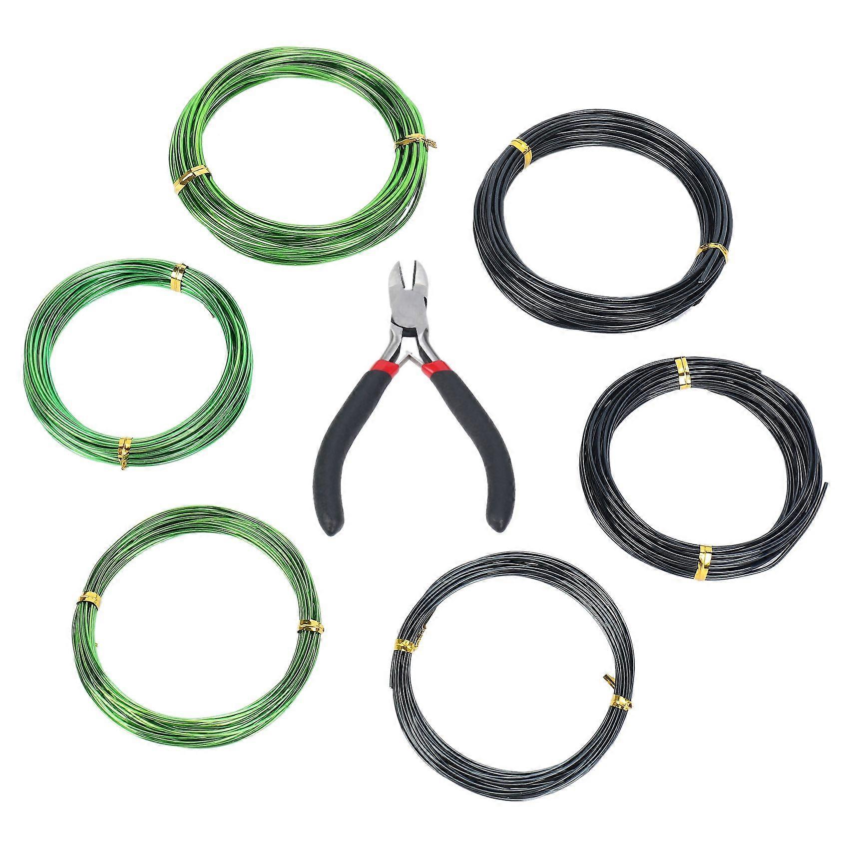 7PCS 5M Training Wires with Wire Cutter Kit Anodized Aluminum Anti-Corrosion Rust Resistant