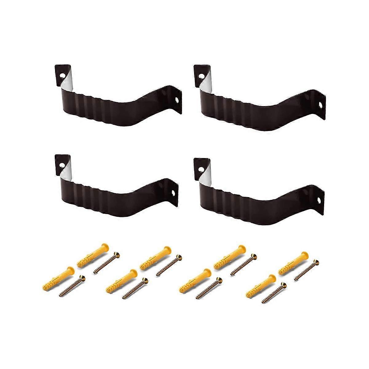Downspout Adapter Gutter Downspout Strap 3X4 Leader Strap 3X4 (4 Pack) (Brown)