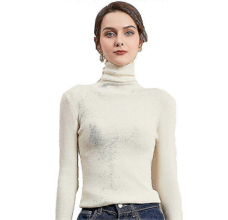 Damen Rollkragenpullover Unterhemd, Winterpullover Langarmpullover, Strickpullover gerippt