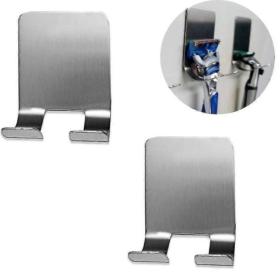 2pcs Holder Hooks, Shaver Holders Self-adhesive Multi-purpose Hooks