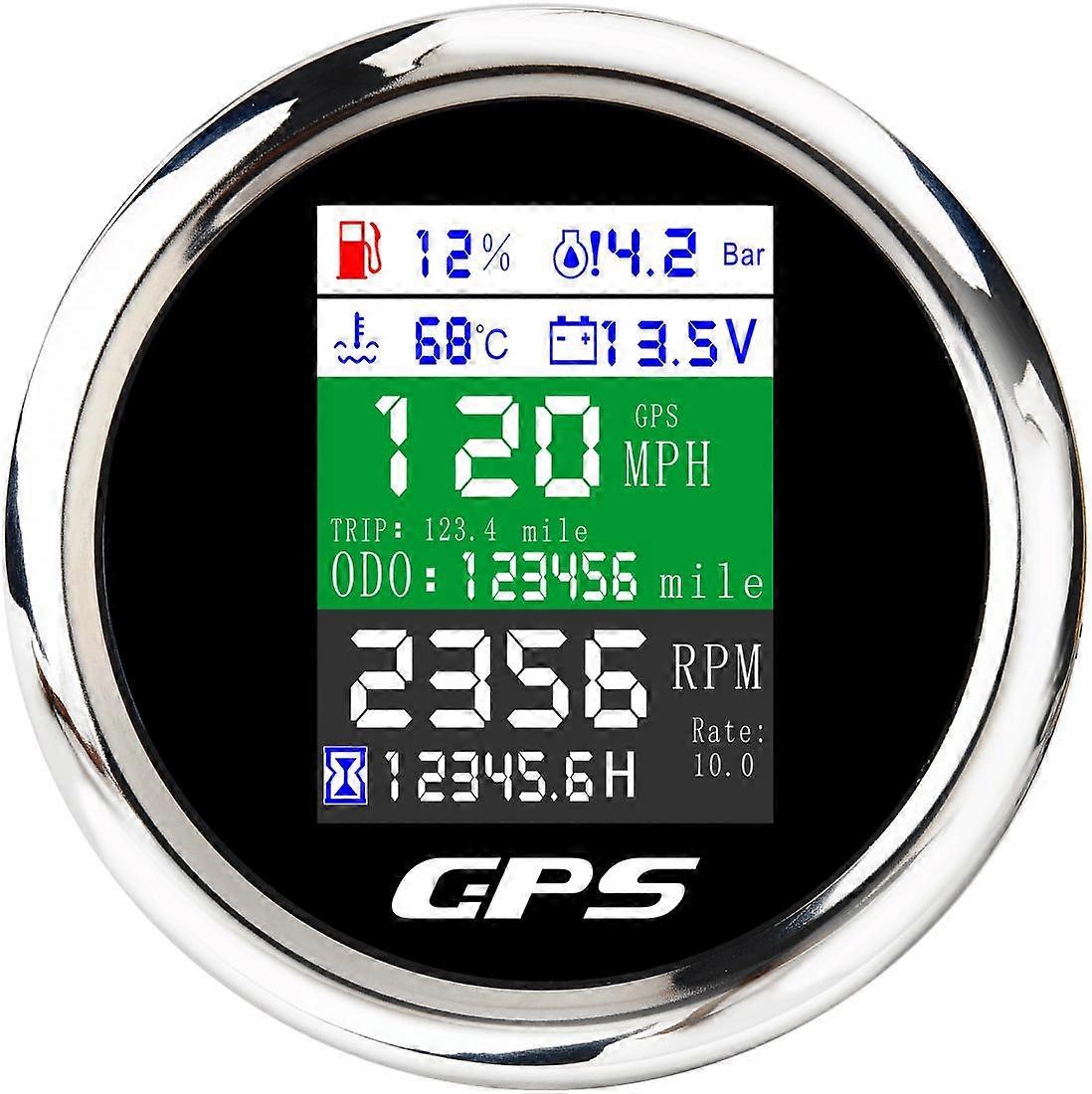 6 EN 1 Numérique GPS Compteur De Vitesse Multi-fonctionnel Étanche Voiture Bateau Tachymètre LCD Odomètre avec Alarme GPS Antenne