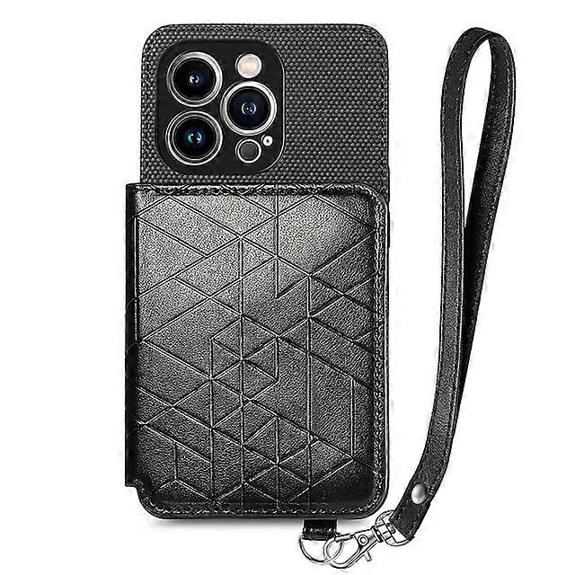 Phone Case For Apple Wallet Card iPhone 13 Pro Max 12 Mini 11 X XR XS Max 8 7 with Wrist Strap Card Holder Slots Kickstand Solid Colored Geometric Pat