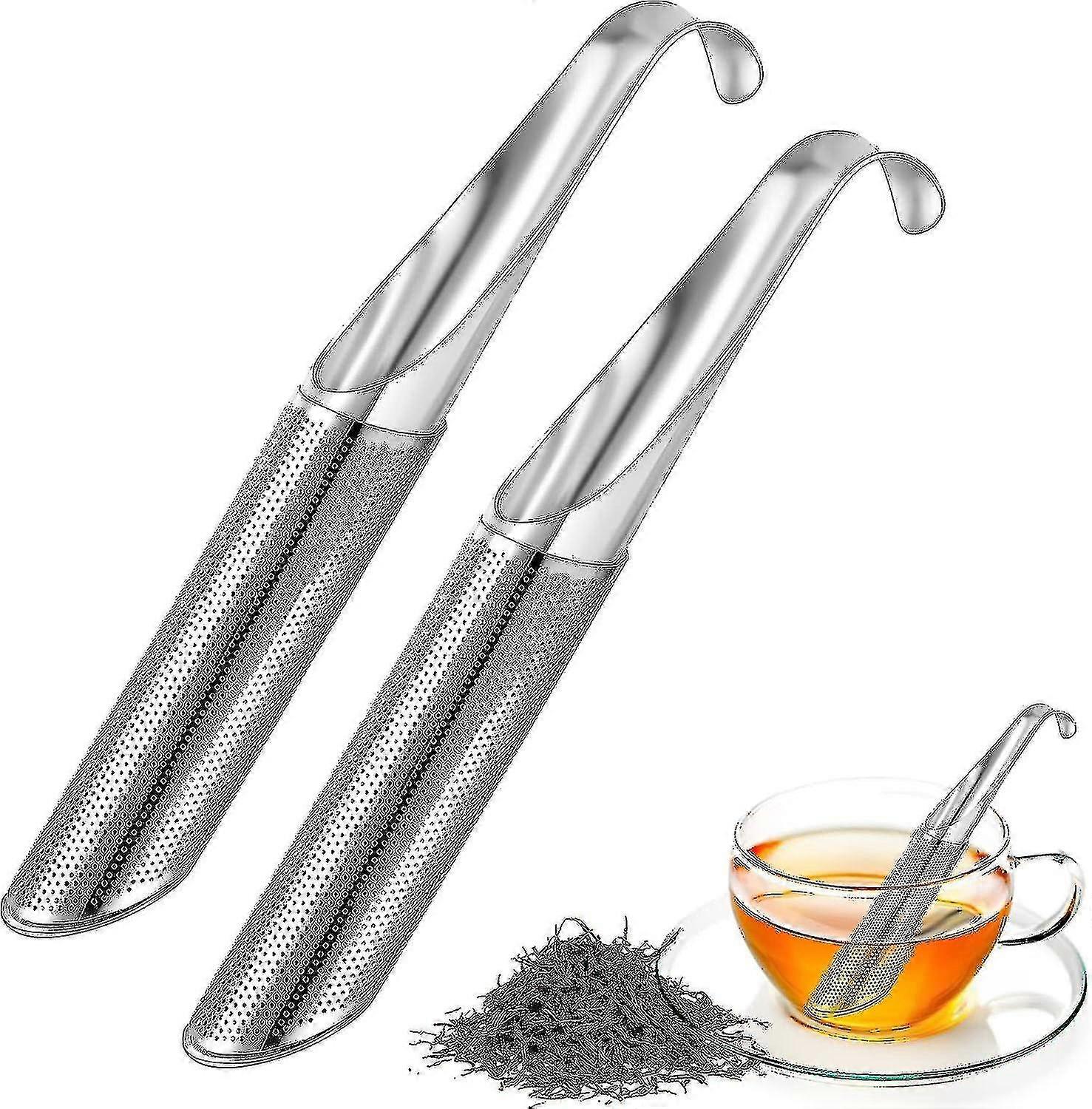 مصفاة شاي من الفولاذ المقاوم للصدأ ، 2 - حزمة مصفاة شاي شبكية دقيقة مع مقبض خطاف ، مصفاة شاي ، ستانلس ستيل للشاي السائب ، الورد ، القهوة ، التوابل ، الشاي