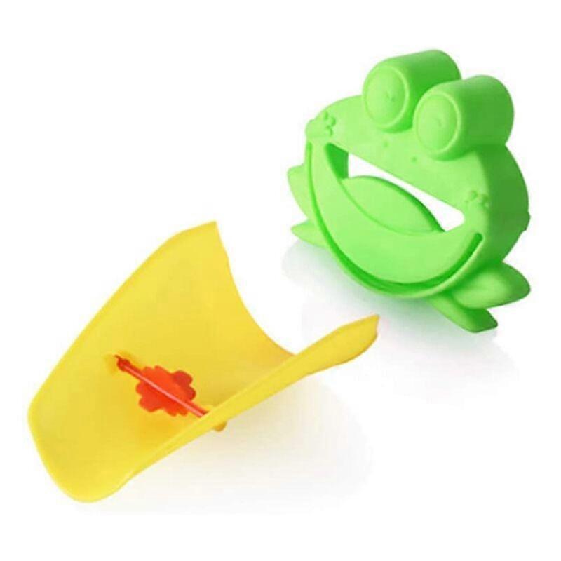 موسع صنبور ، أدوات موسع صنبور الكرتون للأطفال غسل اليدين تصميم ضفدع لطيف الحمام (الأخضر والأصفر) مفيد وعملي