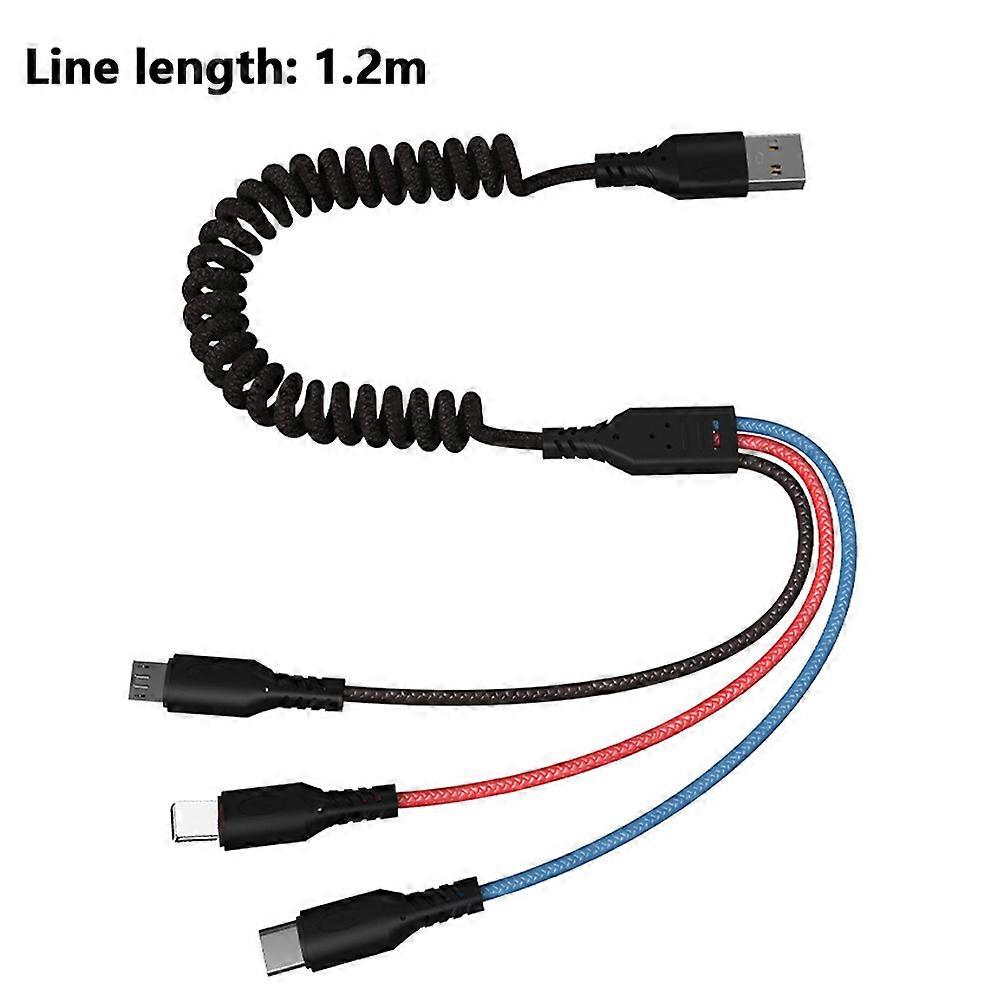 Nylon one-to-three data cable-spring one-to-three [1.2 meters]