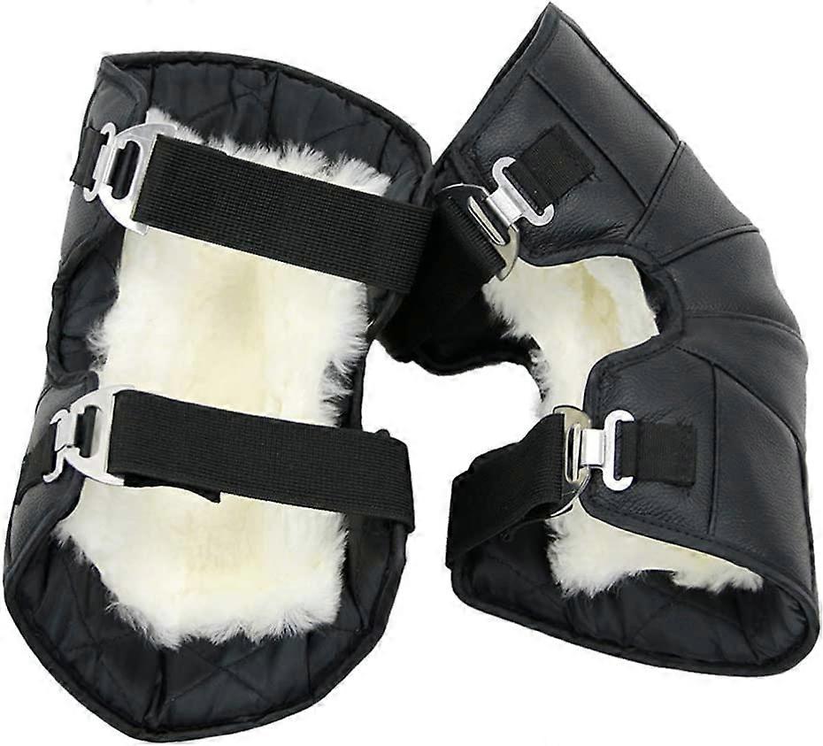 オートバイの膝ウォーマー膝ブレースウォーマー防風膝パッド膝スリーブ脚プロテクターオートバイサイクリング用冬の乗馬膝パッド1セット黒