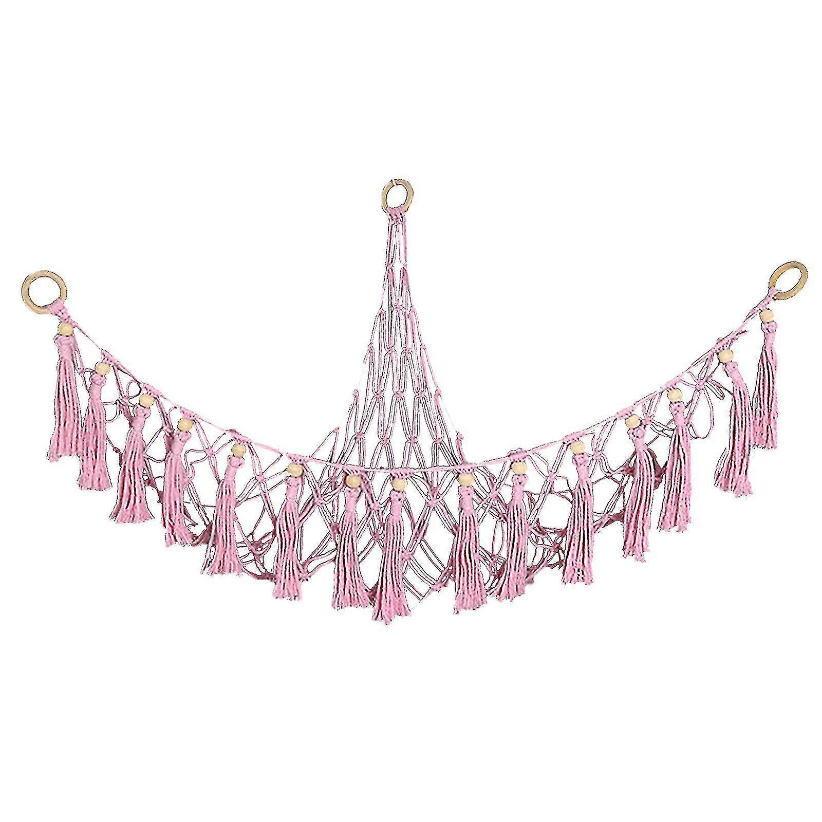 Stuffed Animal Hammock Macrame Hanging Toy Storage Organizer With Tassels Boho Large Corner Toy