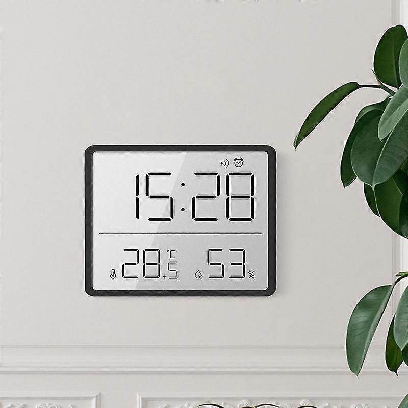 Slim Lcd Screen Electronic Digital Clock Can Be Hung On The Wall Back With Magnetic Suction Can Be Hung Refrigerator, Temperature And Humidity Sensor