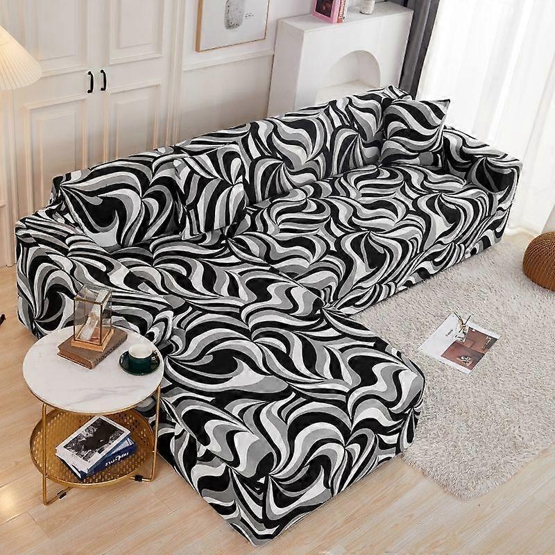 Copridivano Geometrico Di Spessore Elastico Stretch Per Soggiorno Universale Copridivano