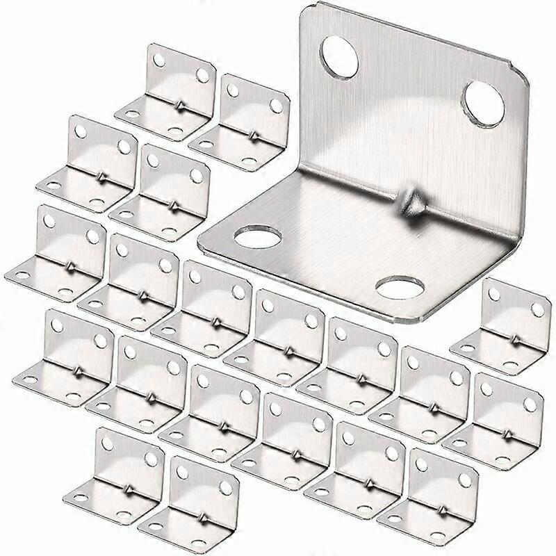 100Pcs 스테인레스 스틸 코너 브래킷, 헤비 듀티 90도 브래킷, 직각 브래킷, 나무용 작은 고정 브래킷, 오른쪽 각도 브래킷 버팀대
