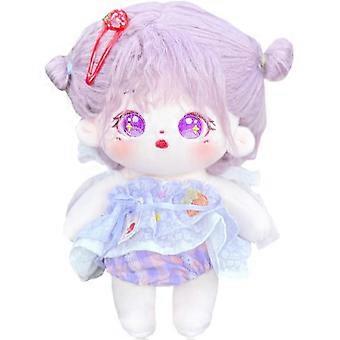 20cm Plush Doll Purple Girl Naked Humanoid Stuffed Body no Attribute 8" Normal Body Wearable Clothing Dress Up Gifts (a-27-without Skeleton)