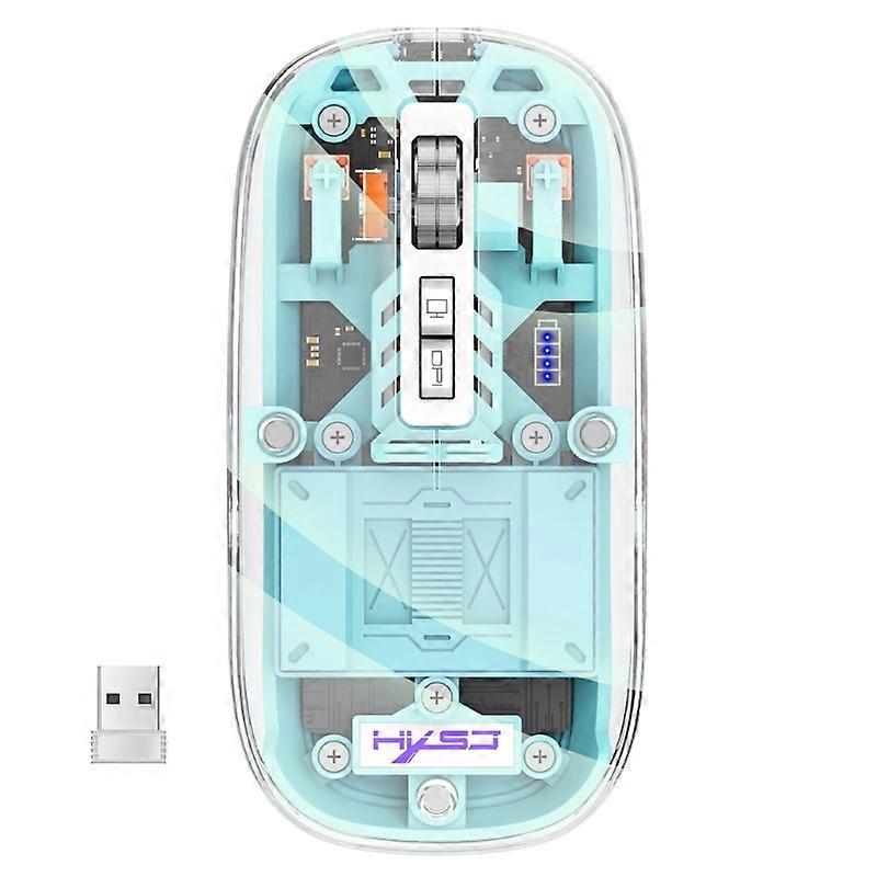 Transparent Gaming Mouse 2.4G/Bluetooth RGB Backlit Rechargeable for Computer