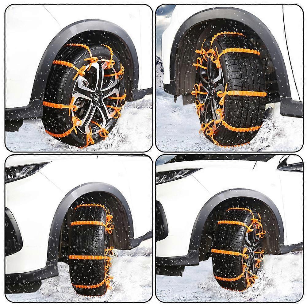 Tie-Type Anti-Skid Chains for Tire Universal Durable Tire Escape Straps for 145-295mm Tire Width Car