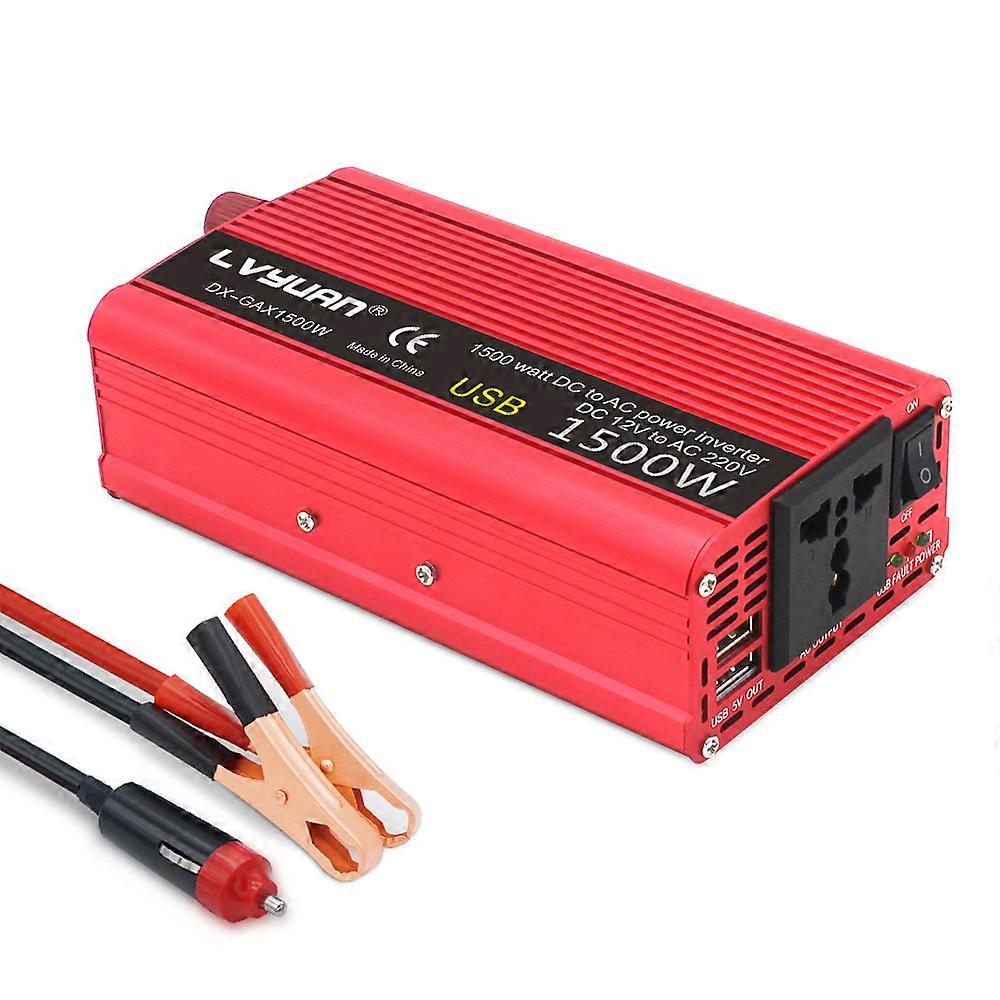 1500W DC 12V zu AC 220V Tragbares Auto Wechselrichter Ladegerät Konverter Adapter Universal EU US Steckdose Auto Zubehör