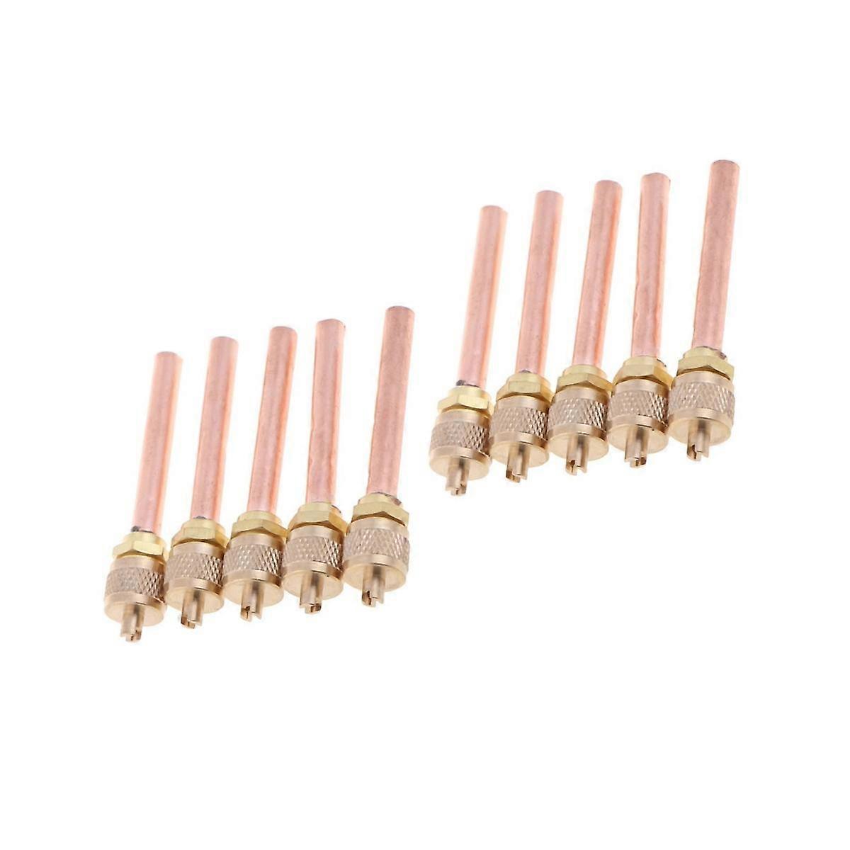 10Pcs Access Valve 1/4 inch 1/4 inch OD 2.755 inch Strong Core AC Air Conditioner Refrigeration Acc