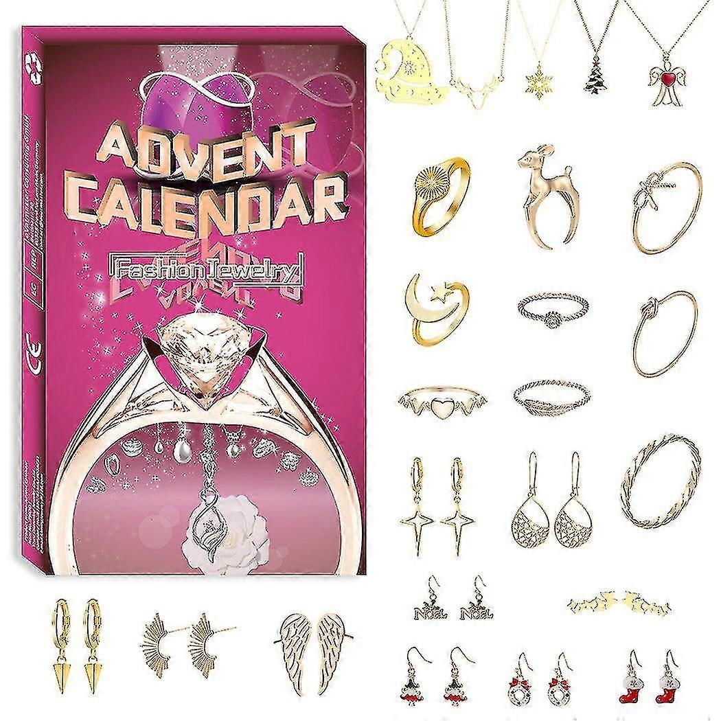 Šperky Adventný kalendár Vianočný náramok Náhrdelník Prsteň Náušnice 24 dní Odpočítavanie Vianočné prekvapenie Darček pre manželku