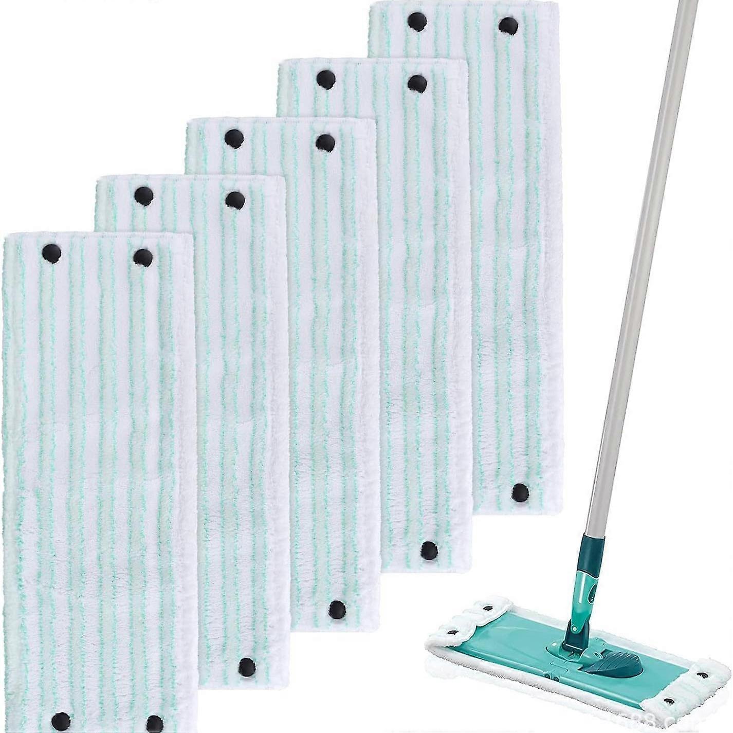 Pack of 5 Mop Head Refills for Leifheit Clean Twist/Combi M Micro Duo - 47 x 16cm Mop Cloth, Compatible with Leifheit Mop, Microfiber Replacement Mop