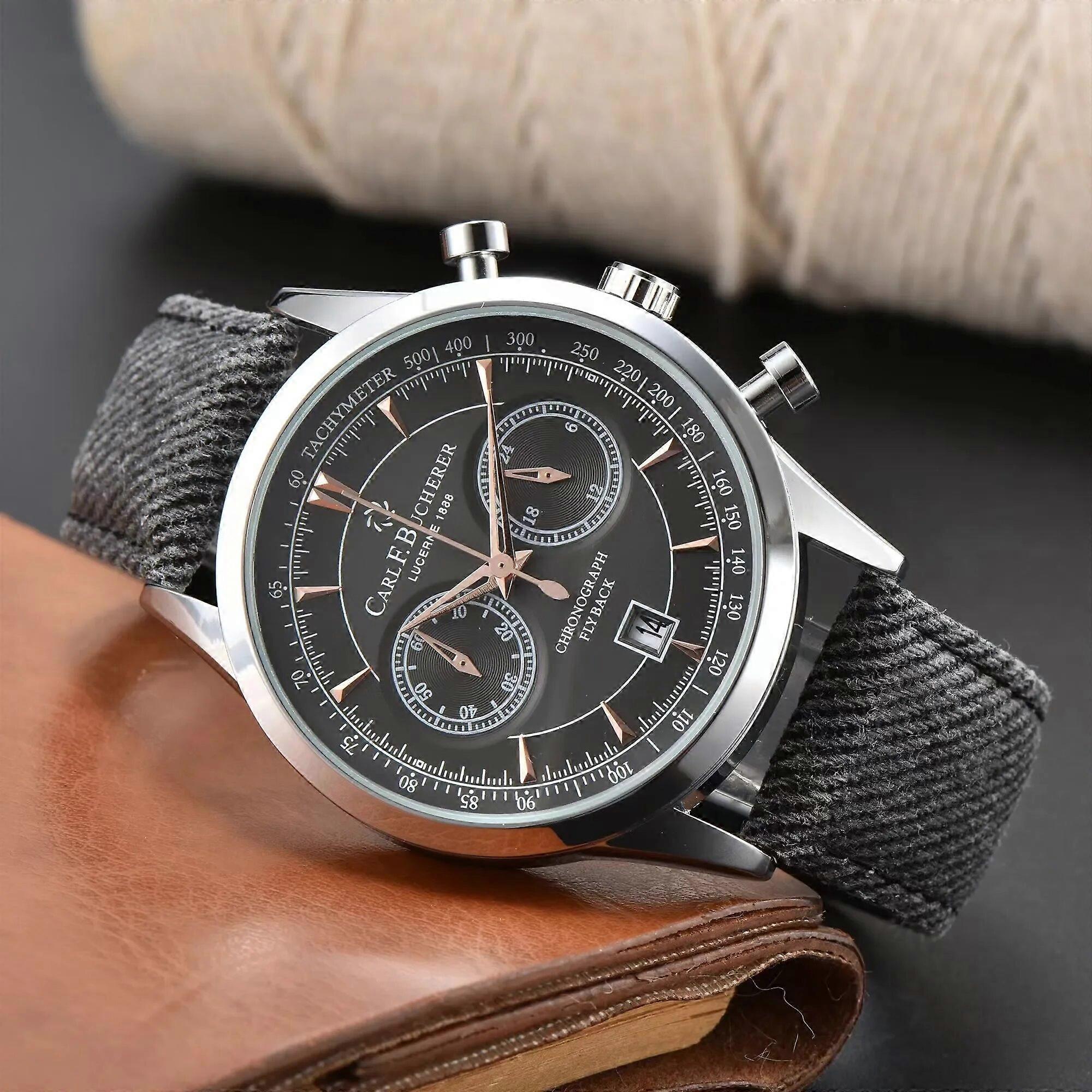 2023 חדש Carl F. Bucherer סדרת מאלון שעונים בגדי ריקוד גברים שעוני קוורץ כרונוגרף רצועה עליונה אוטומטי שעון תאריך