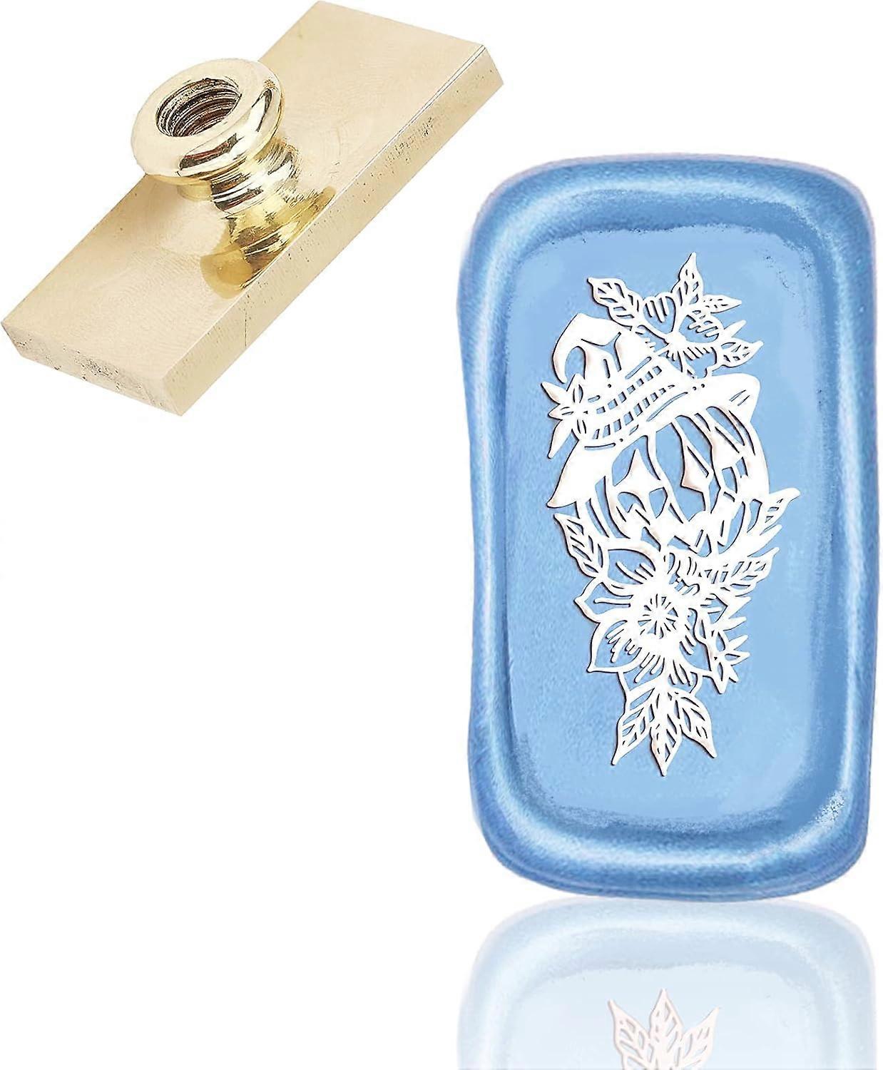 Wax Seal Brass Stamp Head for Wax Seal Stamp Rectangle Pumpkin Pattern 4.5x2.3x1.45cm