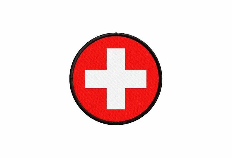 Patch ecusson swiss flag swiss print thermosticker round round round round