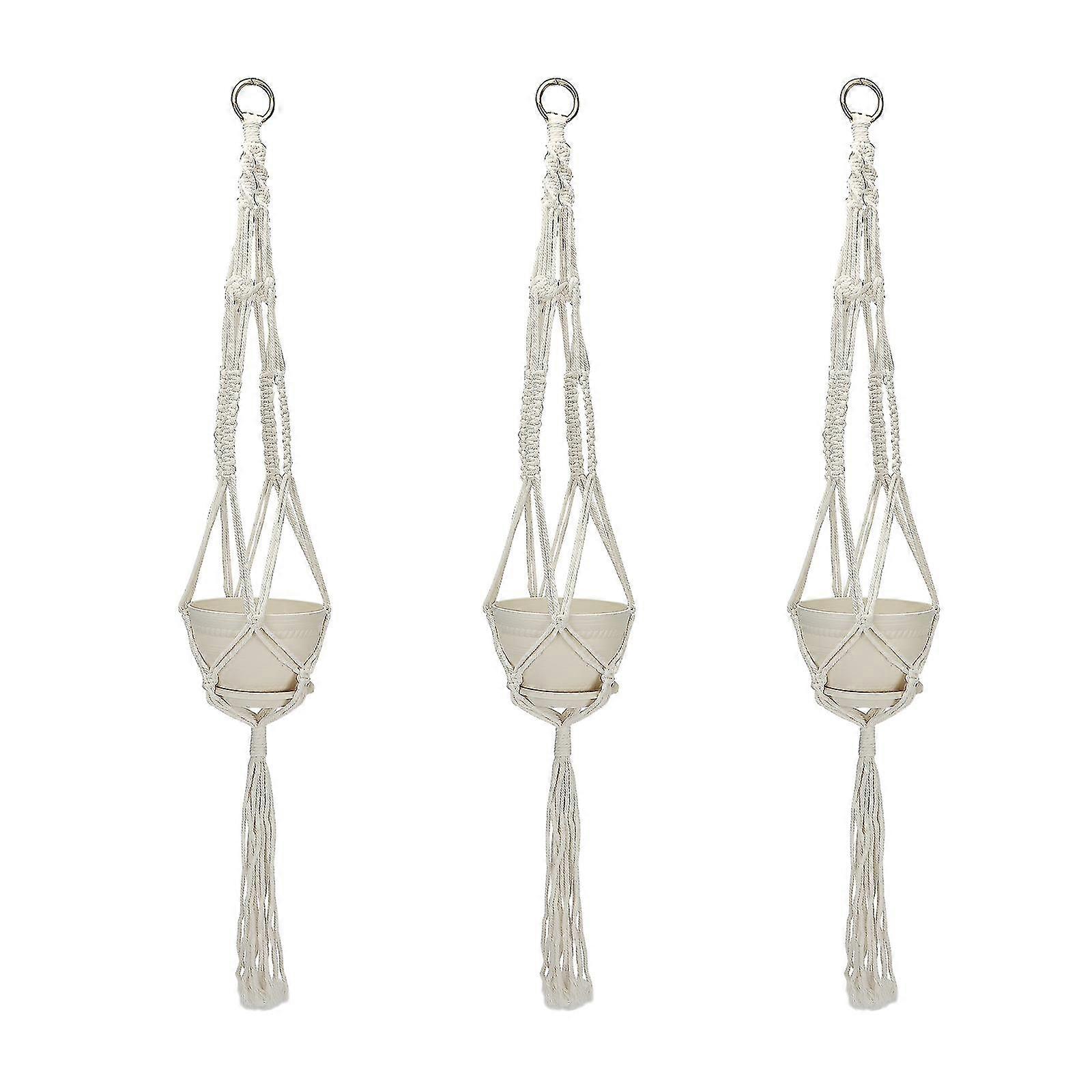 3 Set Hanging Planters For Indoor Plants, Rope Boho Home R