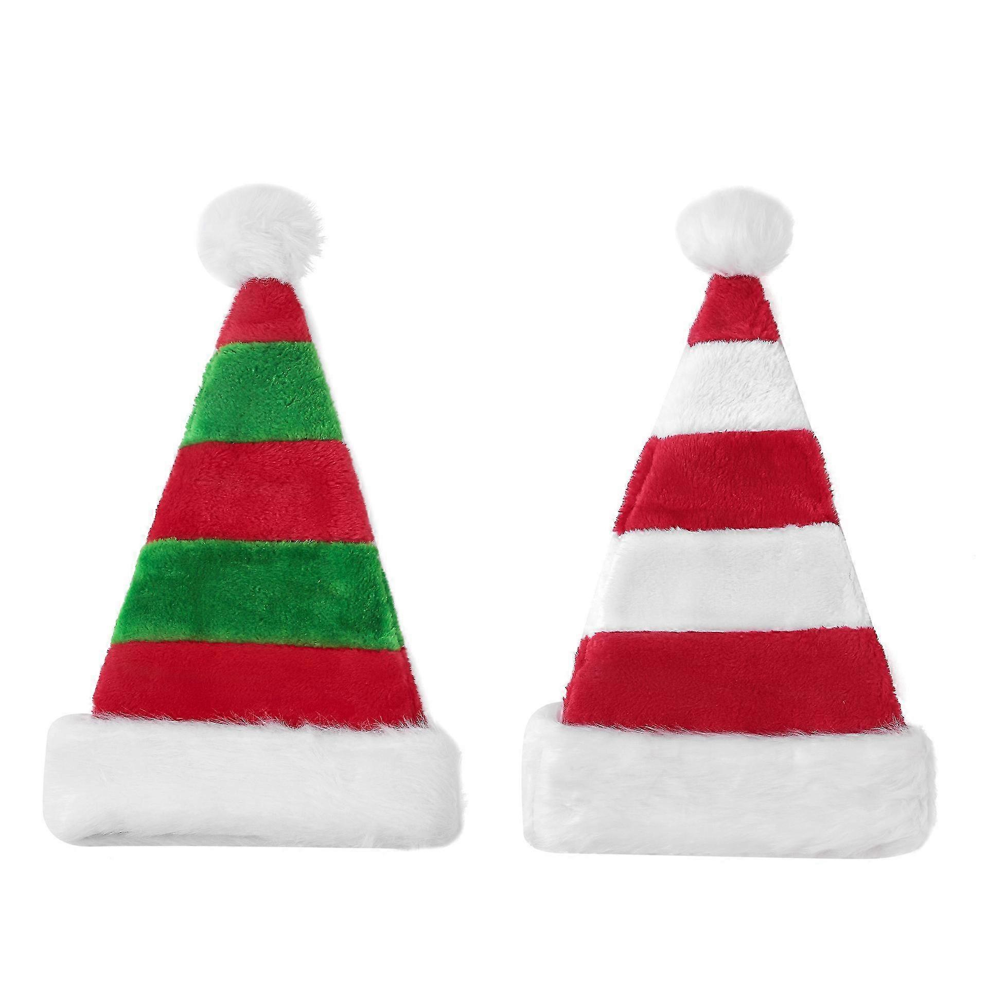 2ピースサンタハット、大人のサンタハット、ぬいぐるみサンタハットコスチュームクリスマスオーナメントクリスマスハット-グッド