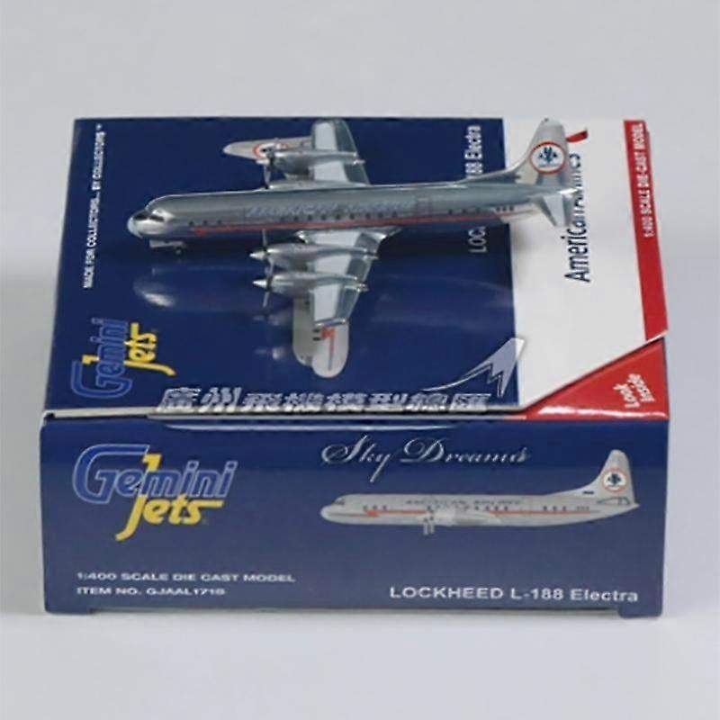GJAAL1718 Diecast Metal 1/400 Scale L-188A N6118A American Airlines Aircraft Airplane Model Plane Toy For Collection