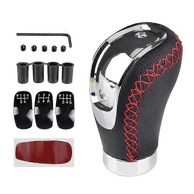 Car Interior 5/6 Speed Universal Gear Shift Knob R PU Leather Manual Car Gear Stick Shift Replacement Knob Modified Head Shift Lever Knob