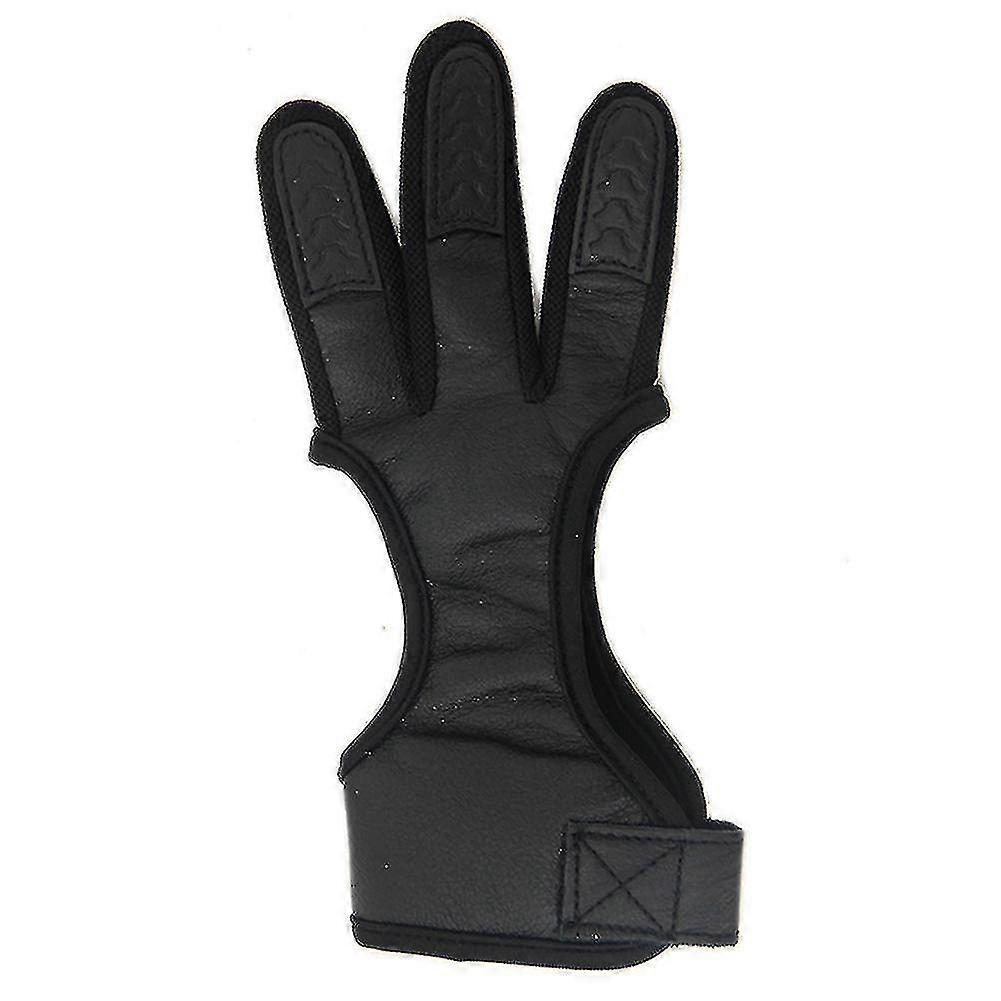 3 doigts élastique tir à l’arc arc gant de tir (1pcs, noir)